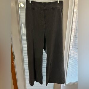 Flat front wide leg grey work pants